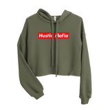 Hustle Mafia Red Crop Hoodie
